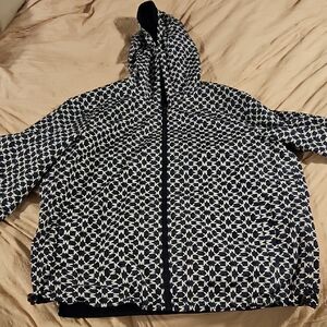 Michael Kors Navy and Cream Hooded Jacket